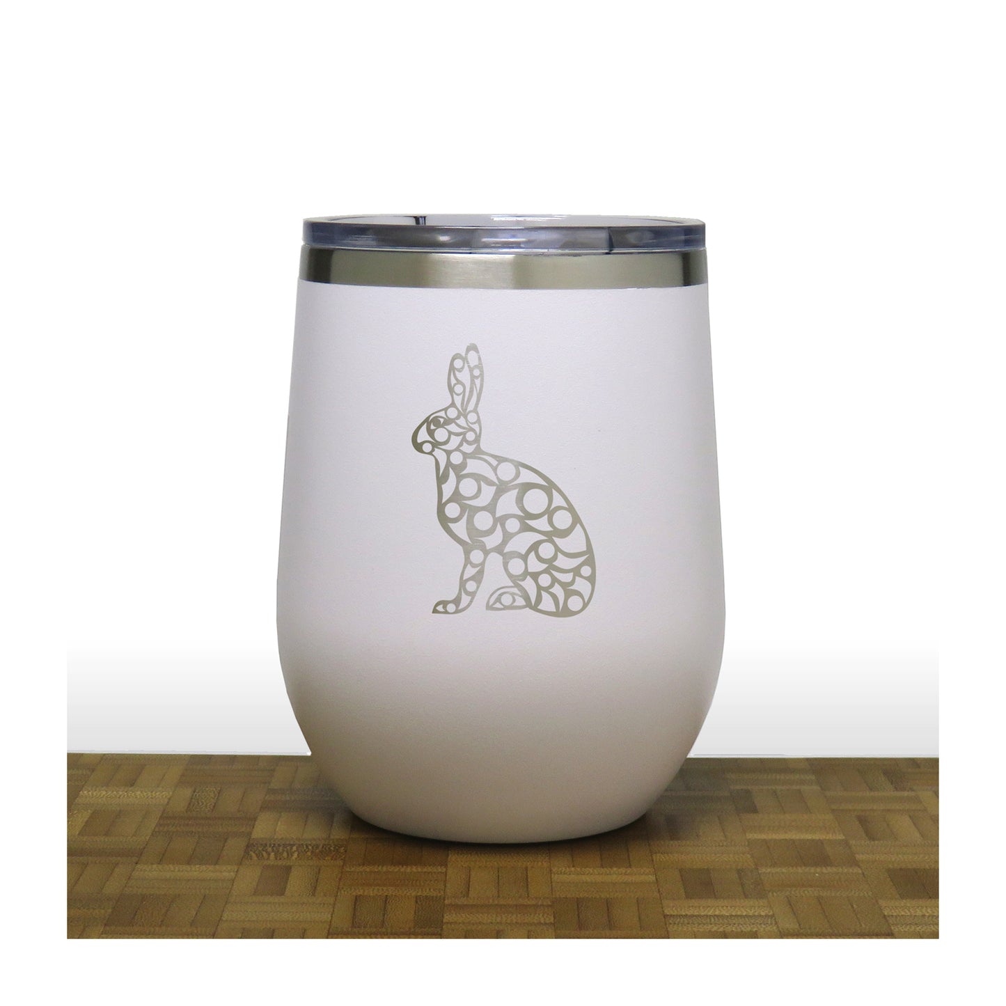 White - Hare PC 12oz STEMLESS WINE - Copyright Hues in Glass