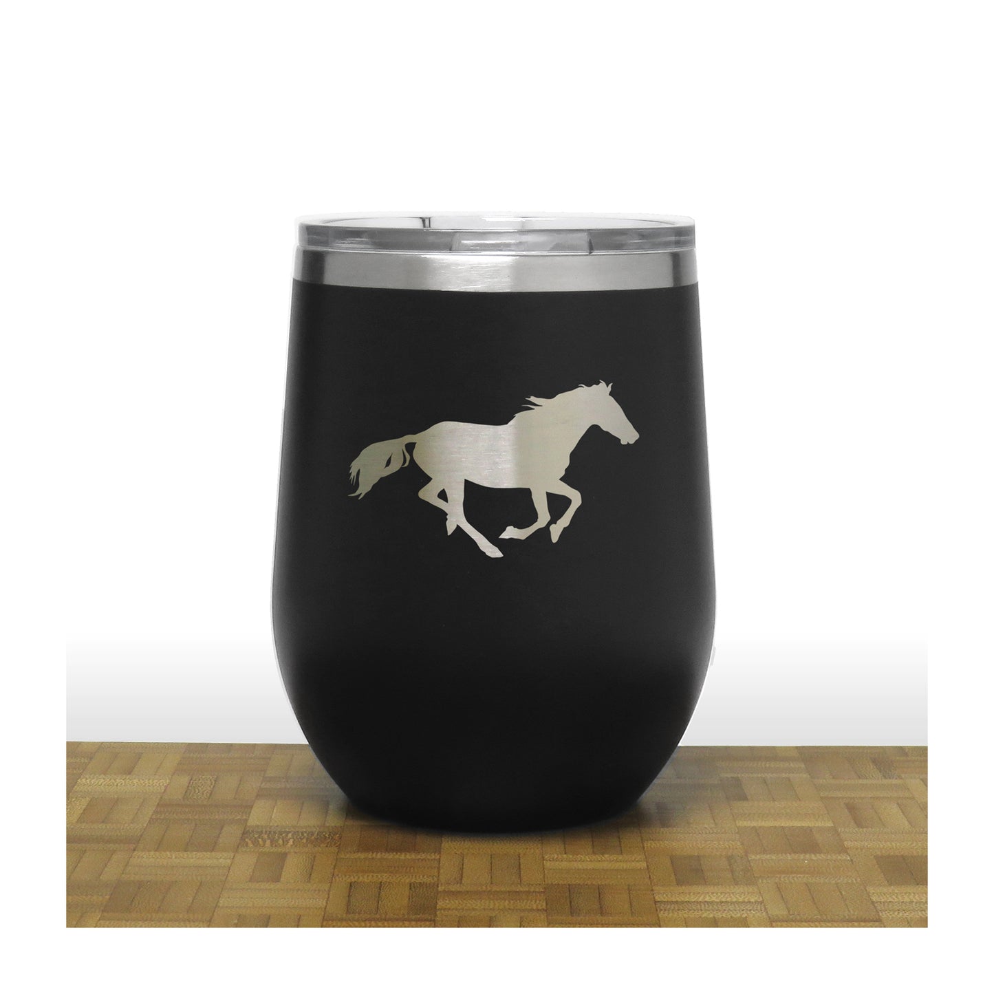 Black - PC 12oz STEMLESS WINE - Copyright Hues in Glass