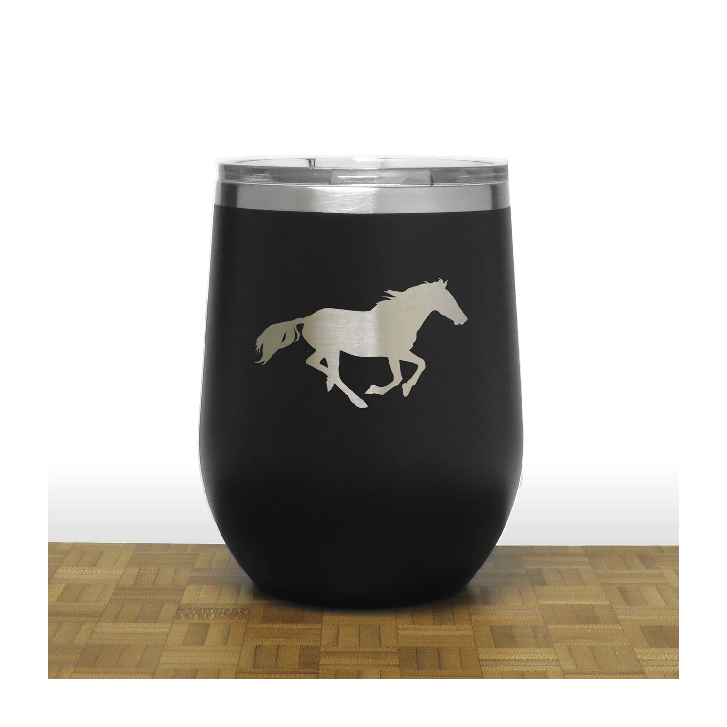 Black - PC 12oz STEMLESS WINE - Copyright Hues in Glass