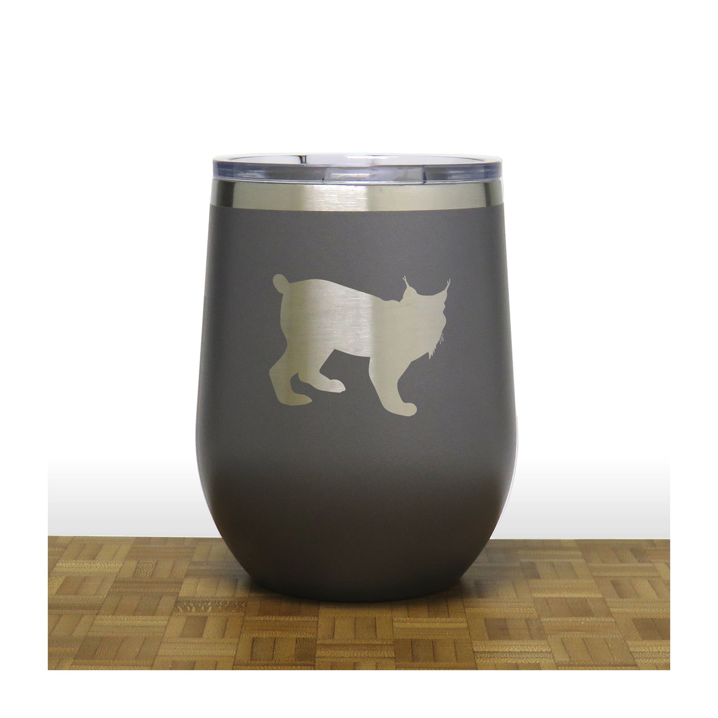 Grey - Lynx PC 12oz STEMLESS WINE - Copyright Hues in Glass