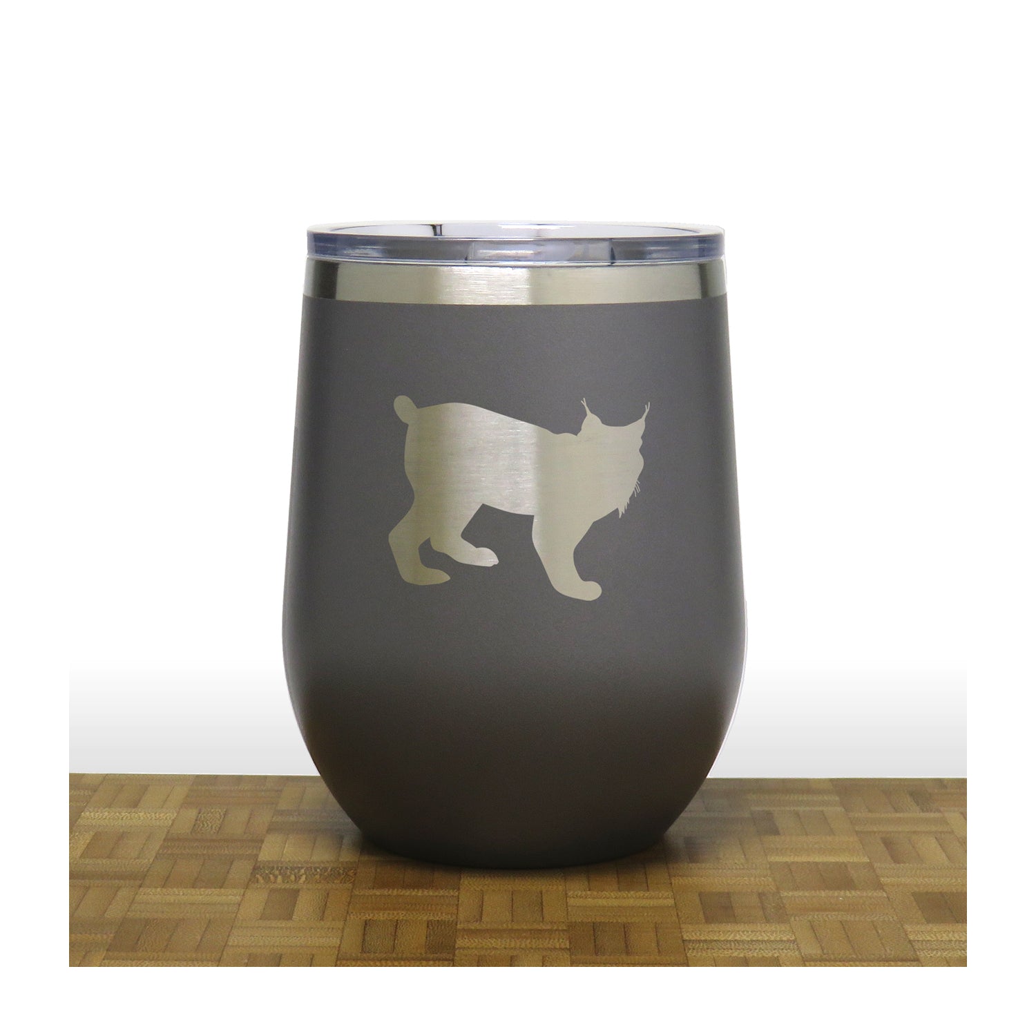 Grey - Lynx PC 12oz STEMLESS WINE - Copyright Hues in Glass