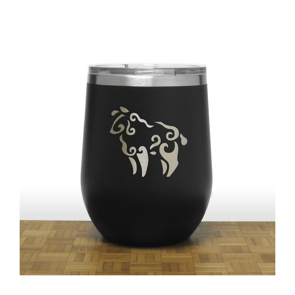 Black - Sheep PC 12oz STEMLESS WINE - Copyright Hues in Glass