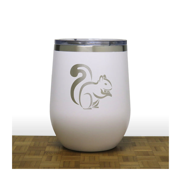 White - Squirrel PC 12oz STEMLESS WINE - Copyright Hues in Glass