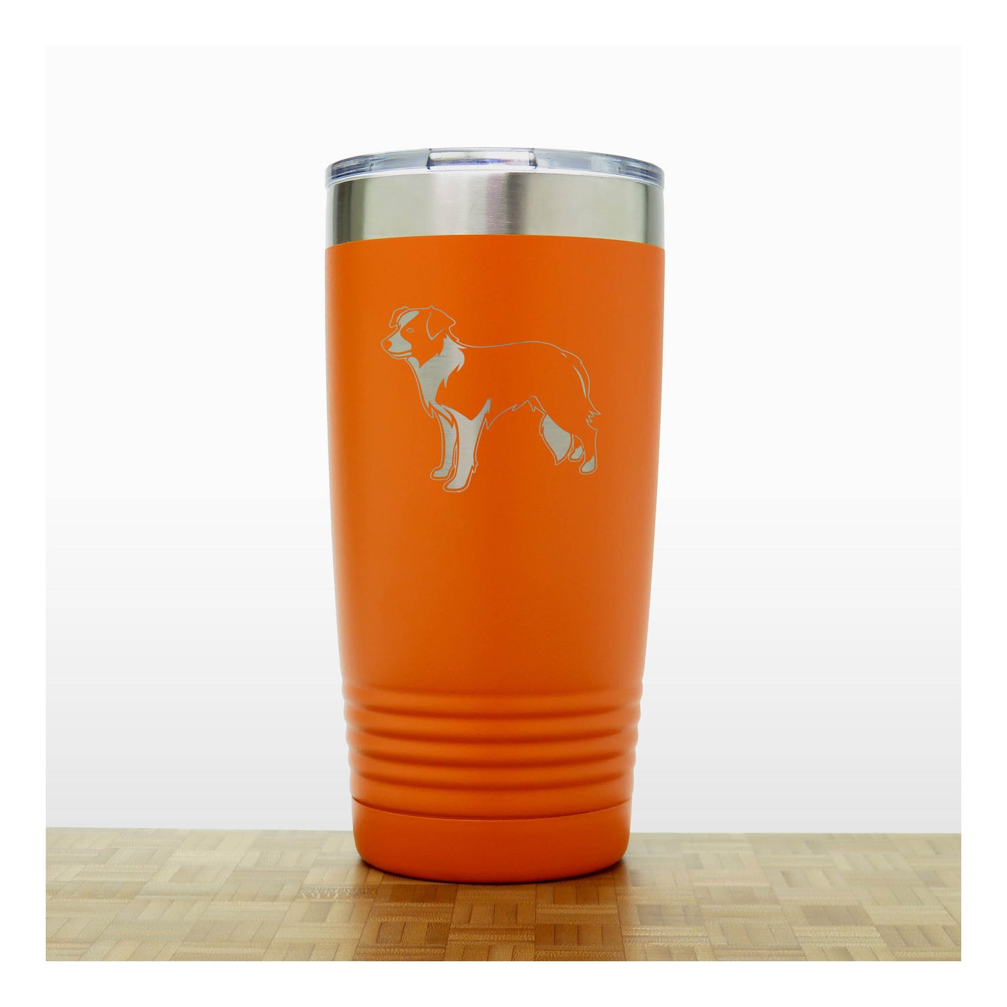 Orange - Border Collie 20 oz Insulated Tumbler - Copyright Hues in Glass