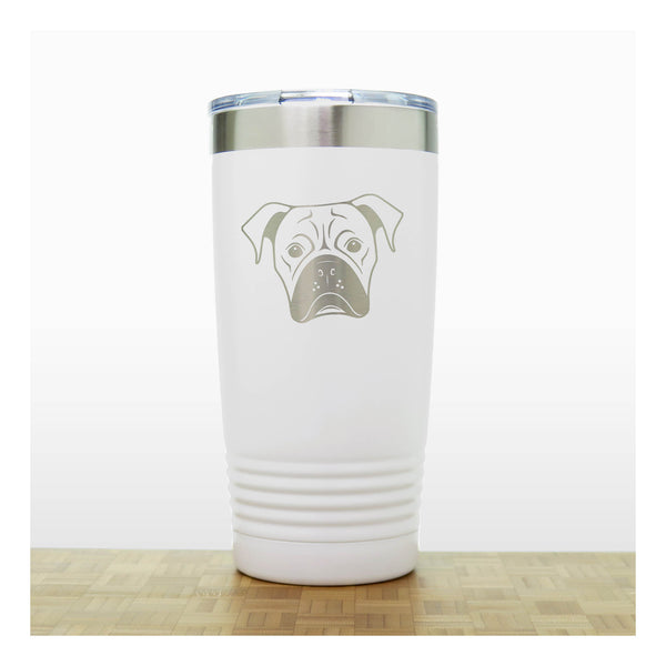 White - Boxer Face 20 oz Insulated Tumbler - Copyright Hues in Glass