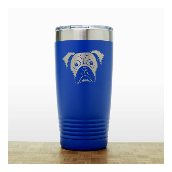 Blue - Boxer Face 20 oz Insulated Tumbler - Copyright Hues in Glass