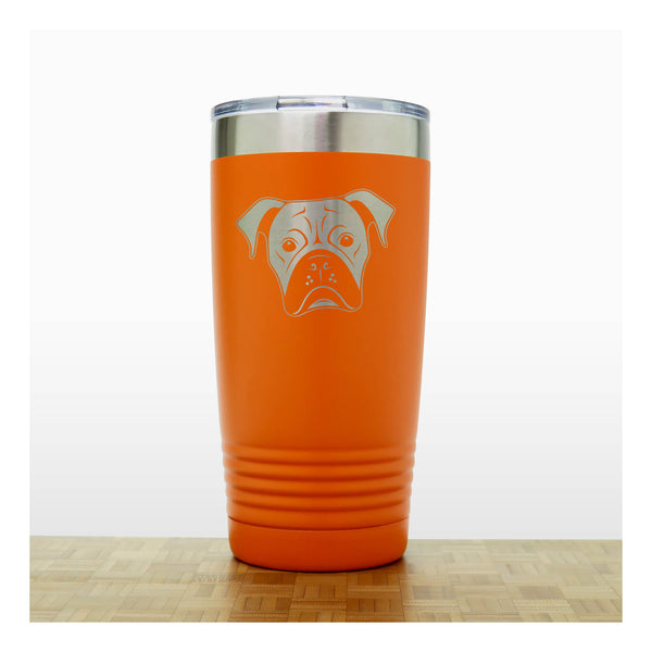 Orange - Boxer Face 20 oz Insulated Tumbler - Copyright Hues in Glass