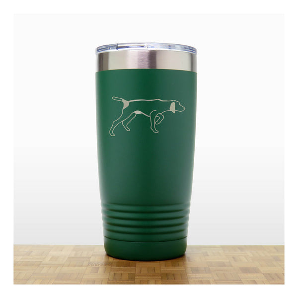 Green - German Pointer 20 oz Insulated Tumbler - Copyright Hues in Glass