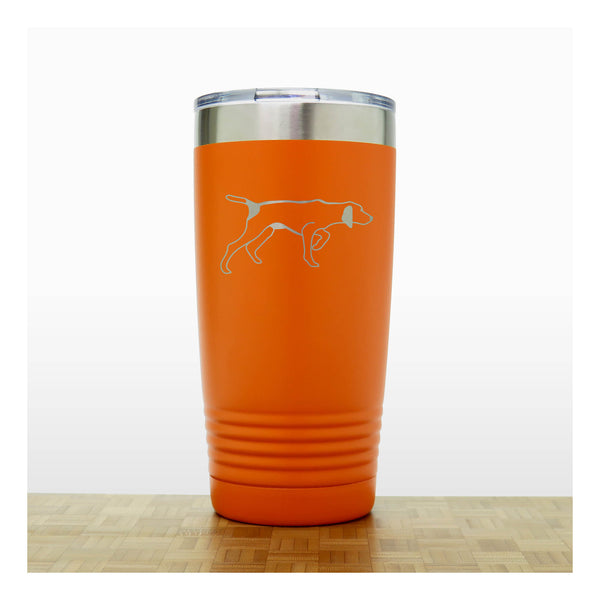 Orange - German Pointer 20 oz Insulated Tumbler - Copyright Hues in Glass