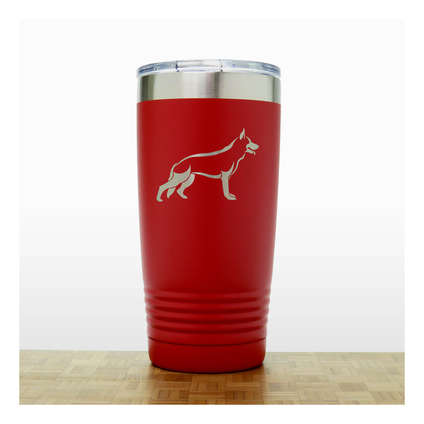 Red - German Shepherd 20 oz Insulated Tumbler - Copyright Hues in Glass