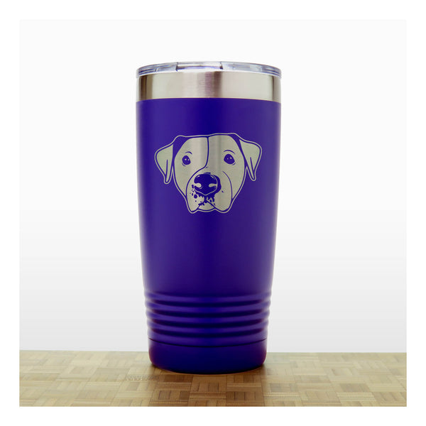 Purple - Pitbull Face 20 oz Insulated Tumbler - Copyright Hues in Glass