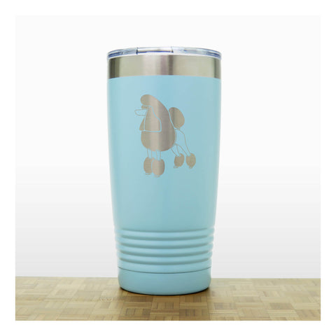 Teal - Poodle 20 oz Insulated Tumbler - Copyright Hues in Glass