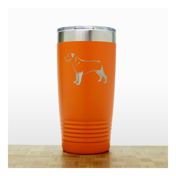 Orange - Rottweiler 20 oz Insulated Tumbler - Copyright Hues in Glass