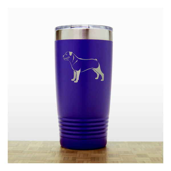 Purple - Rottweiler 20 oz Insulated Tumbler - Copyright Hues in Glass