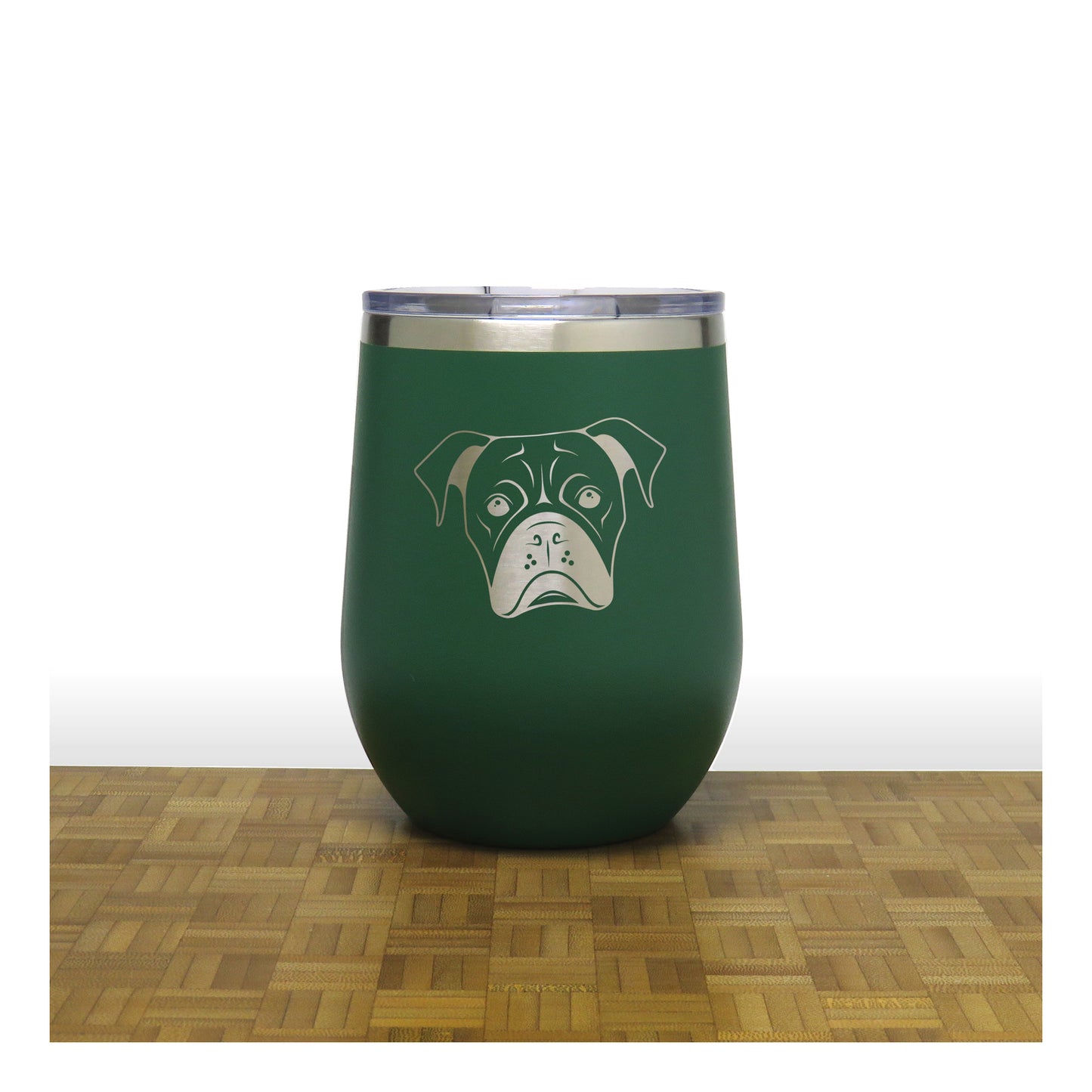Green - PC 12oz STEMLESS WINE - Copyright Hues in Glass