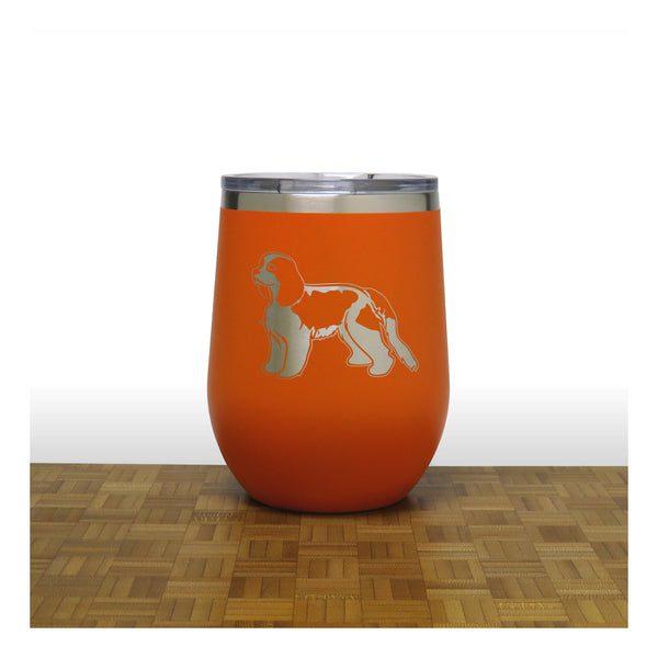 Orange - Cavalier King Charles Spaniel PC 12oz STEMLESS WINE - Copyright Hues in Glass
