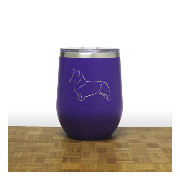 Purple - Corgi PC 12oz STEMLESS WINE - Copyright Hues in Glass