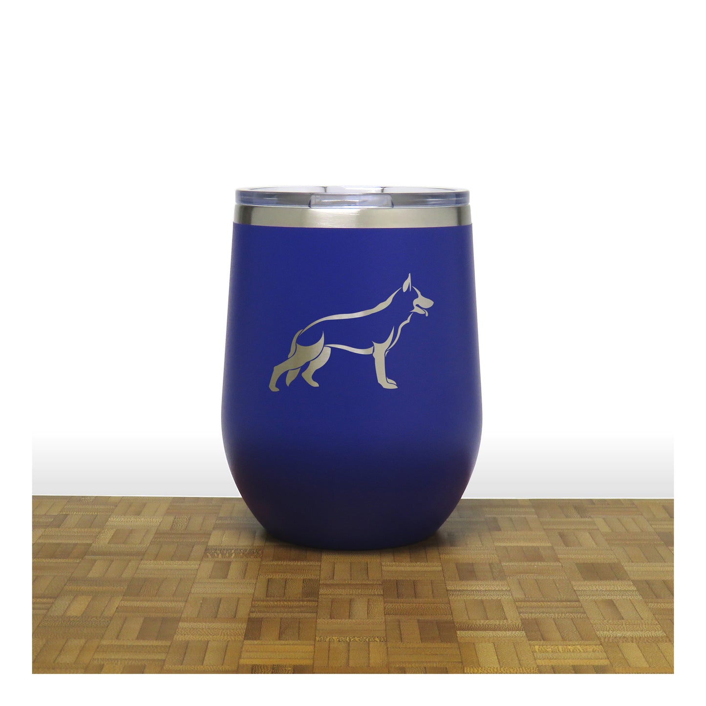 German Shepherd Dog Insulated 12 oz Insulated Stemless Wine Tumbler Stainless Steel