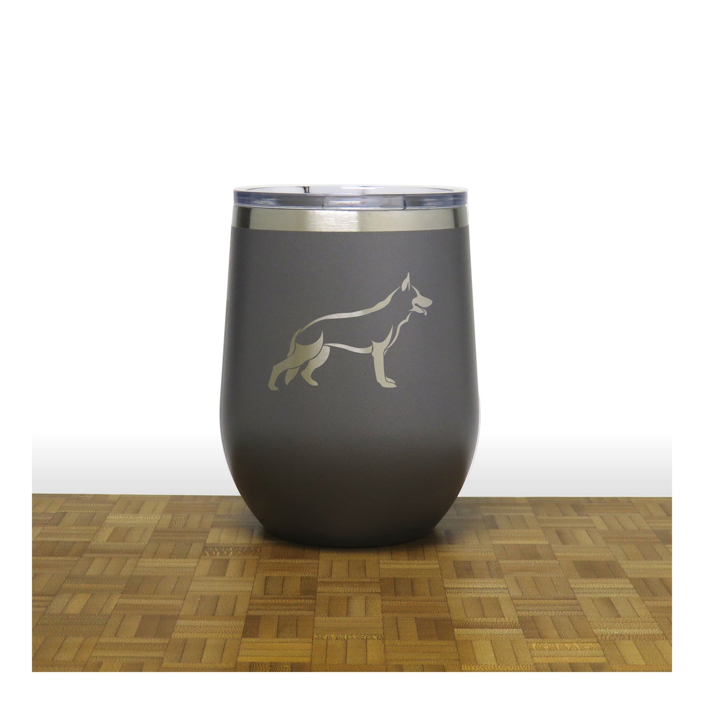 German Shepherd Dog Insulated 12 oz Insulated Stemless Wine Tumbler Stainless Steel
