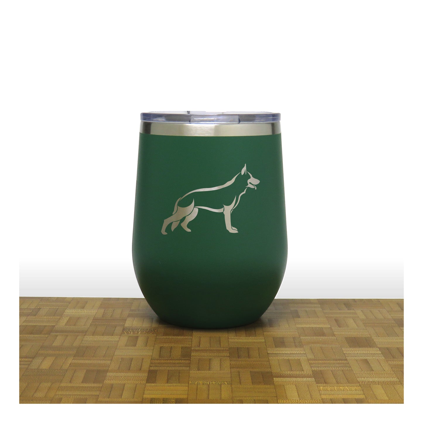 German Shepherd Dog Insulated 12 oz Insulated Stemless Wine Tumbler Stainless Steel