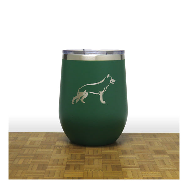 German  Shepherd Dog Insulated 12 oz Insulated Stemless Wine Tumbler Stainless Steel