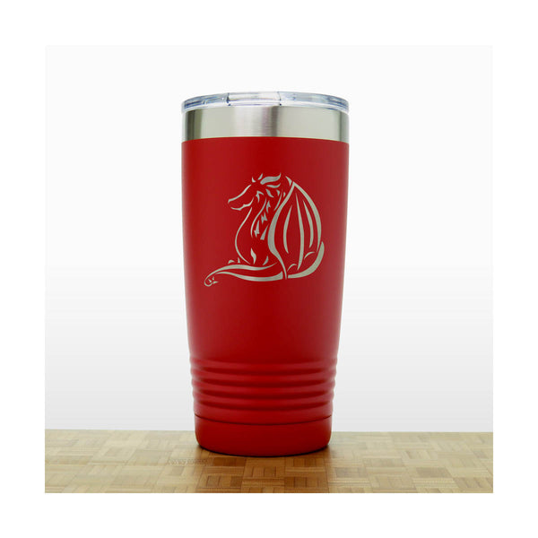 Red - Dragon 20 oz Insulated Tumbler - Design 6 - Copyright Hues in Glass