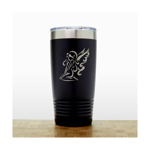 Black - Fairy 20 oz Insulated Tumbler - Design 1 - Copyright Hues in Glass