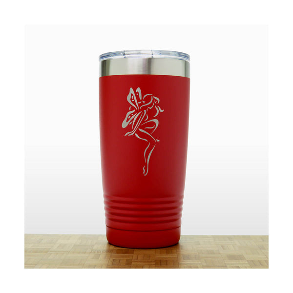 Red - Fairy 20 oz Insulated Tumbler - Design 5 - Copyright Hues in Glass