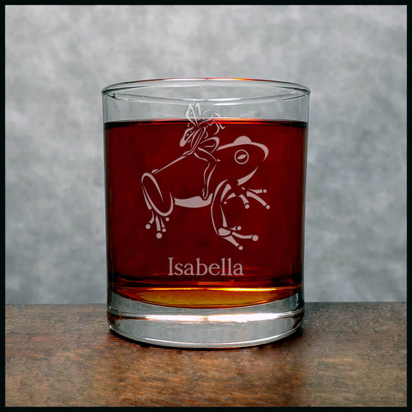 Personalization Fairy and Frog Personalized Whisky Glass - Copyright Hues in Glass