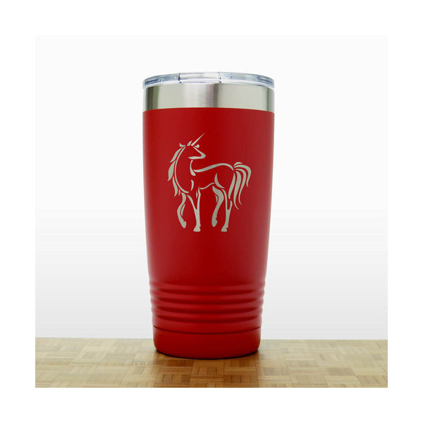 Red - Unicorn 20 oz Insulated Tumbler - Copyright Hues in Glass