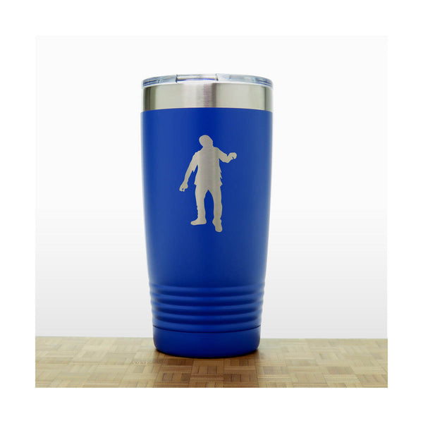 Blue - Zombie 20 oz Insulated Tumbler - Design 2 - Copyright Hues in Glass
