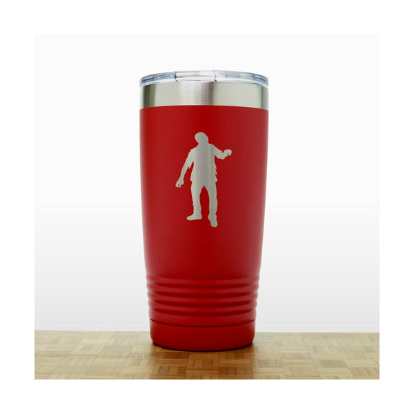 Red - Zombie 20 oz Insulated Tumbler - Design 2 - Copyright Hues in Glass