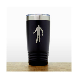 Black - Zombie 20 oz Insulated Tumbler - Design 3 - Copyright Hues in Glass