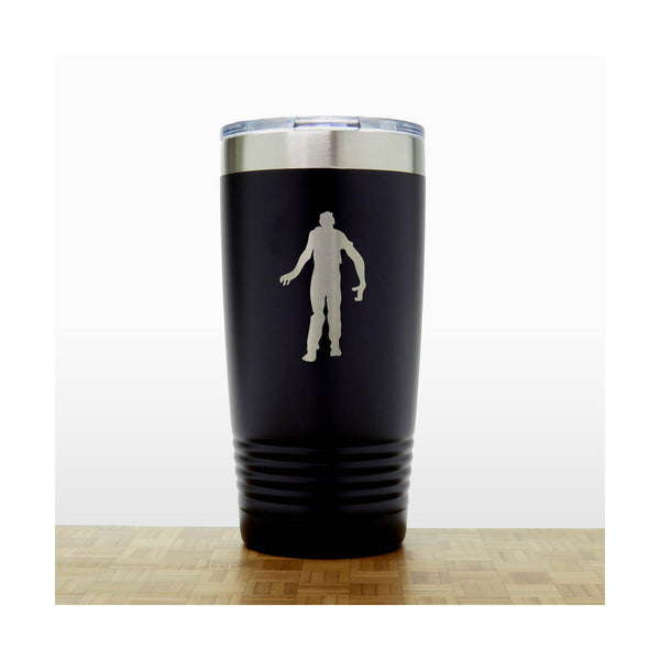 Black - Zombie 20 oz Insulated Tumbler - Design 3 - Copyright Hues in Glass