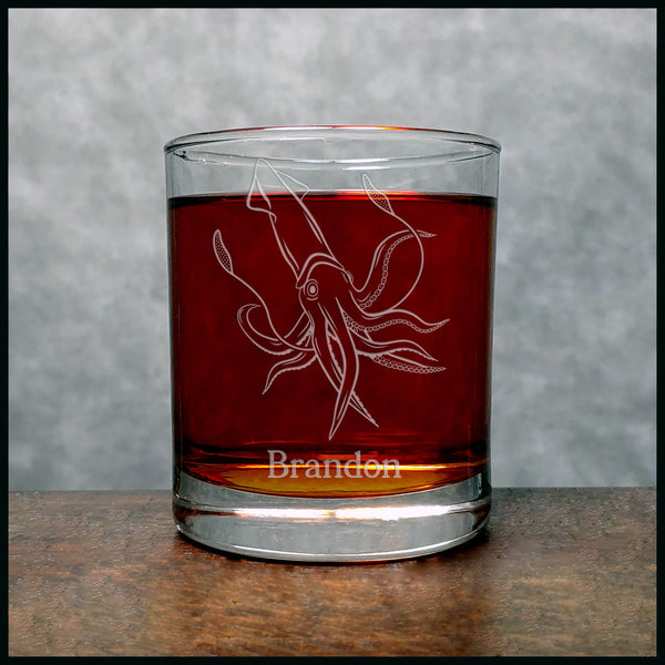 Squid Personalized Whisky Glass - Copyright Hues in Glass