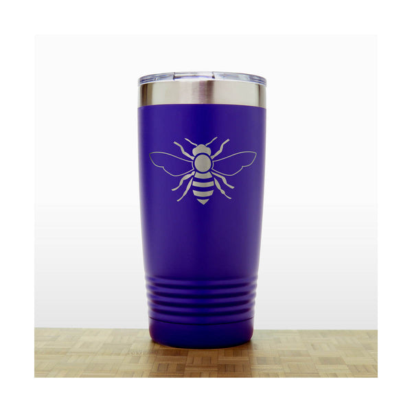 Purple - Bee 20 oz Insulated Tumbler - Copyright Hues in Glass