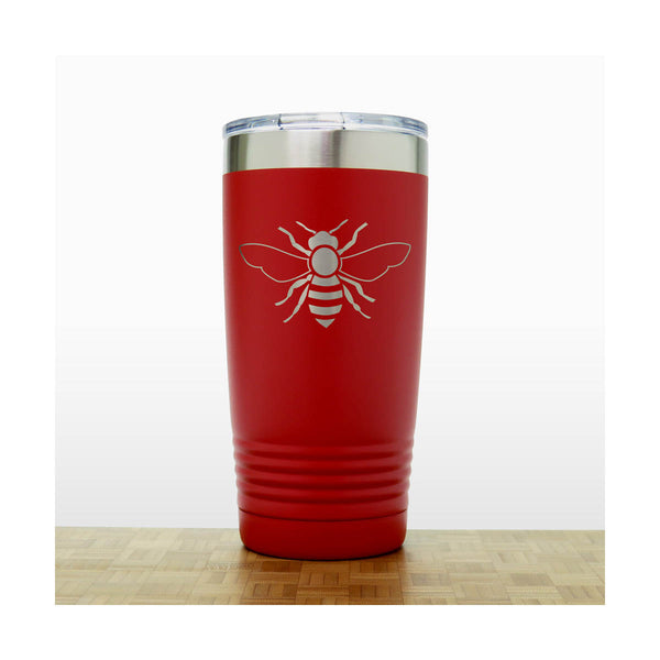Red - Bee 20 oz Insulated Tumbler - Copyright Hues in Glass