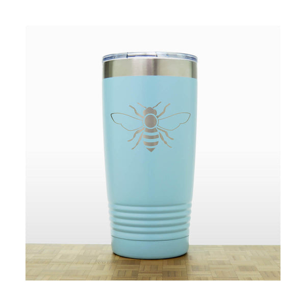 Teal - Bee 20 oz Insulated Tumbler - Copyright Hues in Glass