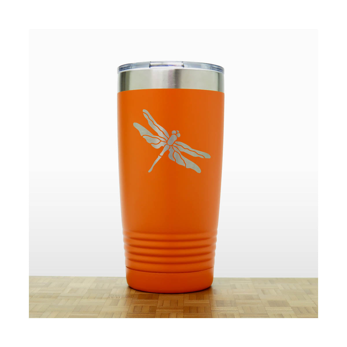 Orange - Dragonfly 20 oz Insulated Tumbler - Copyright Hues in Glass