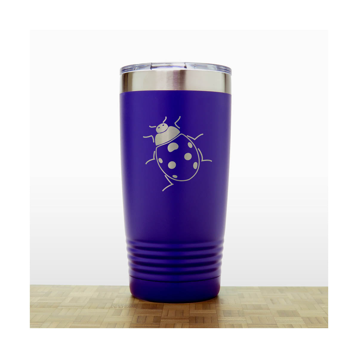 Purple - Ladybug 20 oz Insulated Tumbler - Copyright Hues in Glass