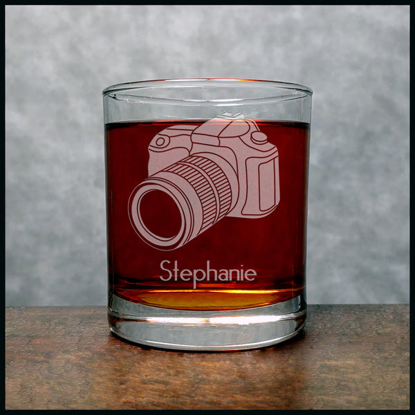 Camera Personalized Whisky Glass - Copyright Hues in Glass