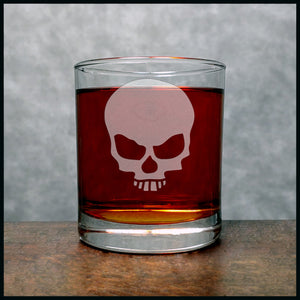 Skull Whisky Glass - Copyright Hues in Glass
