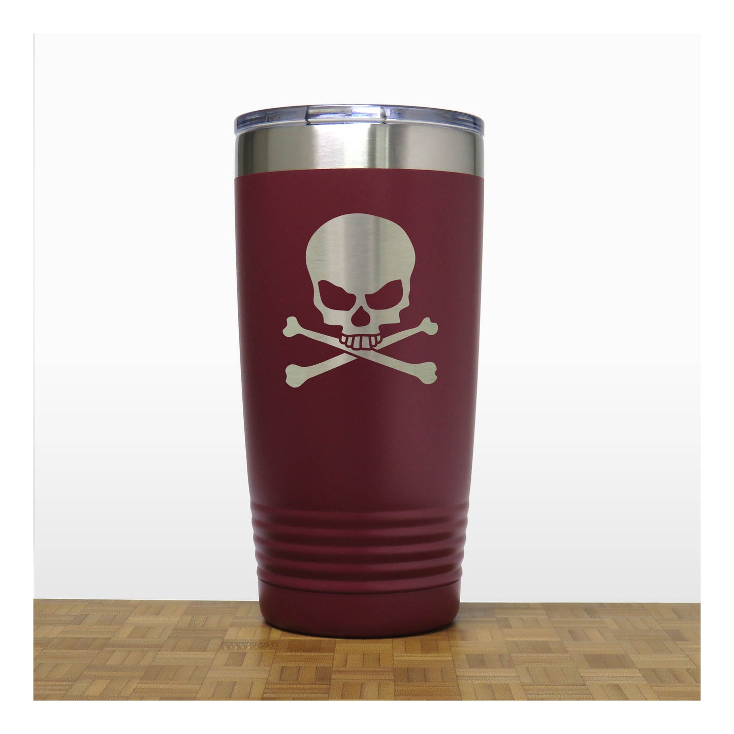 Skull and Crossbones Engraved Insulated 20oz Travel Tumbler