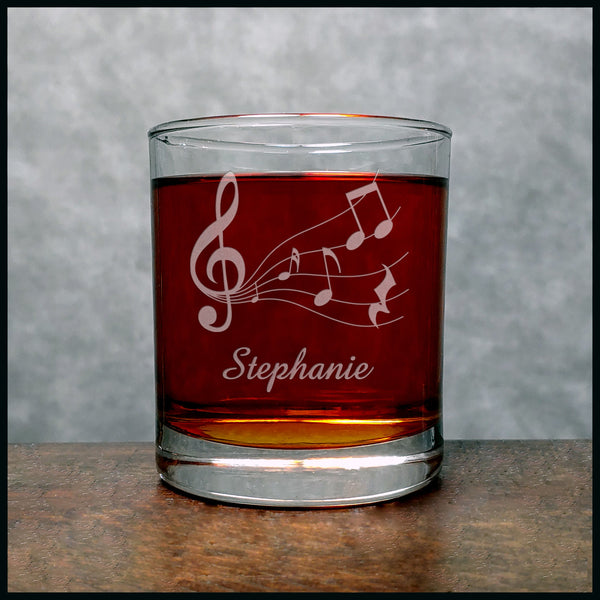 Music Staff Personalized Whisky Glass - Copyright Hues in Glass