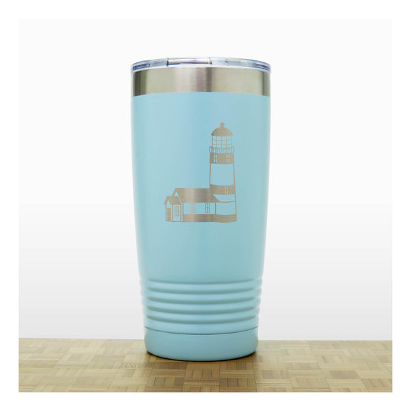 Teal - Lighthouse 20 oz Insulated Tumbler - Copyright Hues in Glass
