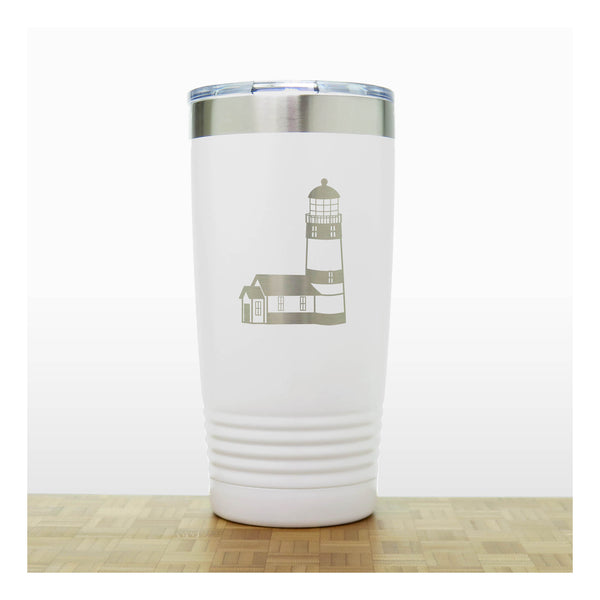 White - Lighthouse 20 oz Insulated Tumbler - Copyright Hues in Glass