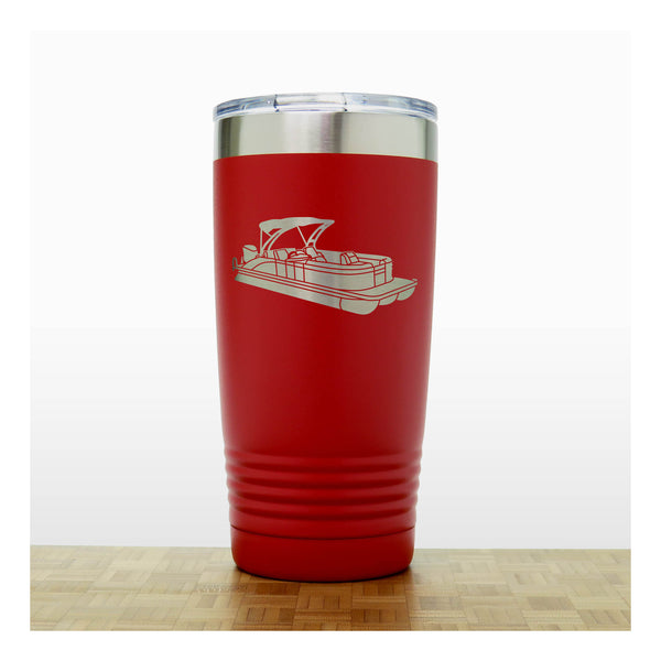 Red - Pontoon 20 oz Insulated Tumbler - Copyright Hues in Glass