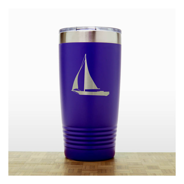 Purple - Sailing_Yacht 20 oz Insulated Tumbler - Copyright Hues in Glass