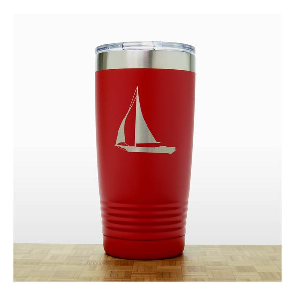 Red - Sailing_Yacht 20 oz Insulated Tumbler - Copyright Hues in Glass