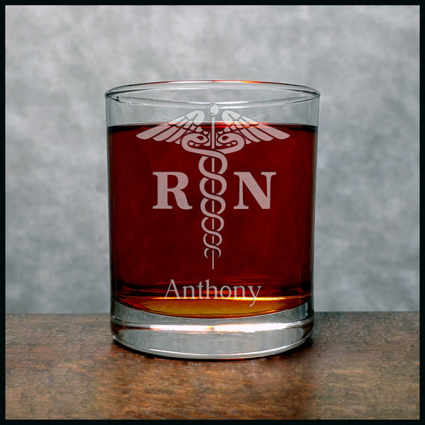 Registered Nurse Personalized Whisky Glass - Copyright Hues in Glass